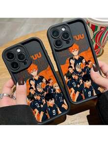 Haikyuu Volleyball Anime Anti-Rutsch Weiche Hülle für iPhone 16, 16e, 15, 14, 13, 12 Mini, 11 Pro Max, X, XR, XS Max, 8, 7, e Plus - Stoßfeste Vollkörper-Schwarze Hülle mit Linsenschutz, Langlebiges Material, UV-bedrucktes Design - Khaki - Übersicht 8