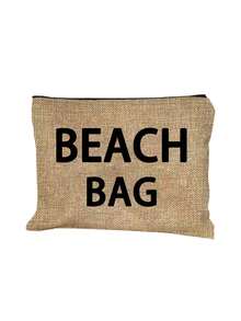 Bộ túi tote vải lanh in họa tiết "BAECH BAG", túi đeo vai tối giản dung tích lớn kèm túi đựng mỹ phẩm di động, túi đựng đồ dùng hàng ngày, túi mua sắm đa năng, túi quà tặng cá nhân hóa hoặc túi đựng bữa trưa. Thích hợp cho mua sắm, công sở, trường học, kỳ nghỉ. - Nhiều màu - Xem 11