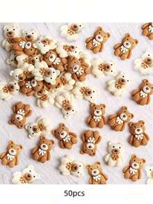 Gemischte Farben Teddybär Accessoires, DIY Haarclips, niedliche Glimmer Farben, DIY Handyhülle Accessoires - Gemischte Farben - Übersicht 10