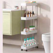 Xe đẩy kệ lưu trữ trượt đa chức năng màu trắng, xe đẩy lưu trữ nhiều tầng siêu mỏng rỗng có lỗ thoát nước, xe đẩy lưu trữ mỏng, xe đẩy lưu trữ có bánh xe, kệ hẹp, kệ lưu trữ phòng tắm, kệ lưu trữ di động cho nhà bếp, phòng tắm, phòng giặt, kệ lưu trữ tiết kiệm không gian, kệ lưu trữ nhiều tầng đặt sàn, thích hợp cho nhà bếp, phòng giặt và các không gian hẹp khác. - Nhiều màu - Xem 14