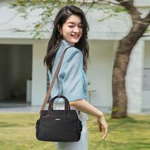 Women's Day Bag, Large Laptop Bag (15 Inch), 2-In-1 Carrier Bag For University, Work, Travel - màu đen - Xem 2