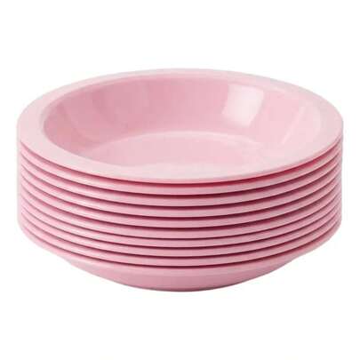 Kit 10 Unidades Pratos Fundos Redondos Plásticos P Refeições