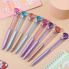 4/8支装，闪亮水晶钻石圆珠笔 - 可旋转，中号笔尖 - 非常适合婚礼、办公室、学校和情人节礼物 - 套裝 - 查看 6