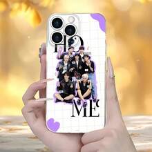 Foto grupal de  con temática de hogar morado.funda de teléfono Fundas compatibles con ,Apple,VIVO,OPPO,,, y Honor.Fabricadas en silicona TPU,ofrecen protección contra golpes y caídas. - transparente - Ver 3