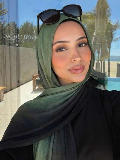 1pc Women's Bohemian Style Watercolor Print Headscarf/Scarf, Suitable For Outdoor And Daily Wear As Cover-Up