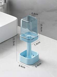 Adjustable Height Toothbrush Cup With Dust Cover, Bathroom Rinse Cup With Drainage And Storage Function, Suitable For Toothpaste, Electric Toothbrush, Bathroom, Kitchen, School, Unisex - Divided - View 12