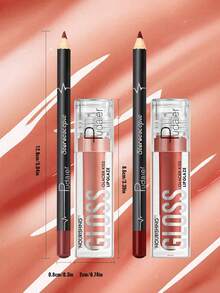 Pudaier Moisturizing Lip Gloss And Lip Liner Set - 3D Precision Definition For Lips, Create Hydrated Makeup Look, Suitable For Various Makeup Styles - 11+03 - View 8