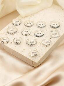 9 Pcs Adjustable Foot Ring Set Snake Butterfly Dragonfly Dolphin Heart Leaf Etc Shape Foot Ring Set For Women Girls - Antique Silver - View 5