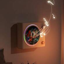 Zunate Altavoz Bluetooth Retro Portátil Estilo Tocadiscos de Vinilo Vintage con Luz Colorida Rosa - blanco - Ver 4