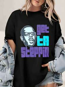 2026 New Lawrence Get Ta Steppin Comedian Actor Funny-Shirt | Size Medium Black Unisex Men And Women, Casual Style With Geometric Pattern Spring/Summer/FallA Fashionable Item Suitable Both Men And Women, An Excellent, A Great Choice Giving As A Present, A Must-Have Fans, Sports Enthusiasts And Collectors - 黑色 - 查看 2