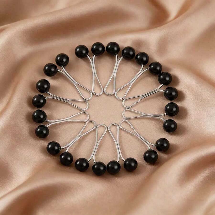 12个装女士头巾/围巾夹，穆斯林珍珠围巾夹和挂钩，头巾配件