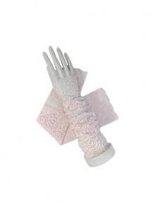 1 Pair Lace Arm Sleeves, Long Style, For Women, Summer Driving Sun Protection, Autumn/Spring - Multicolor - View 14