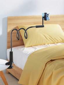 手机平板懒人支架 360°可调节柔性鹅颈手机支架 黑色通用夹式支架 适用于床头阅读和观看视频 - 黑與白 - 查看 14