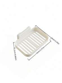 1pc No Drill Soap Dish, Bathroom Shower Soap Holder, Multifunctional Drain Rack, Adhesive Wall Mount Soap Saver - Multicolor - View 5