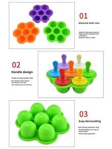 1个硅胶七孔冰棒模具,多功能硅胶冰棒模具,冰淇淋模具,DIY儿童自制冰淇淋模具,家用多功能冰淇淋模具,厨房用具,冰棒,水果,冰淇淋,刨冰,冰块,婴儿辅食,布丁,蛋糕,食品,家庭,厨房,家居 - 彩色 - 查看 11