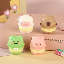 2pcs Mini Animal Pencil Sharpeners, Cute Sheep & Capybara Shaped Creative Pencil Sharpeners, Stationery For Students - Multicolor - View 4