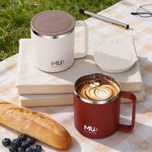 Stainless Steel Anti-Drop Mug With Lid, Student Milk Cup, Unisex Home/Office Coffee Cup - 400ML - View 11