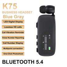VAORLO Clip-On Business Bluetooth 5.4 Wireless Earphones, Upgraded With HD Microphone, Supports Call Vibration + Voice Dialing + Number Display, Long Battery Life, Suitable For Business Meetings, Driving And Other Occasions. In-Ear Sports Noise Cancelling Earbuds, One-Key Photo Capture, Multi-Point Connection, LED Digital Display, Compatible With All Smartphones. - View 12