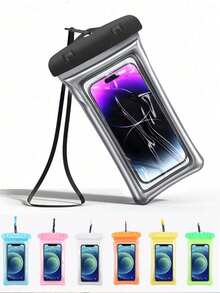 通用型 5/4/3/2/1 防水手机袋，水下摄影配件，触屏设计，带挂绳，适用于漂流、潜水、游泳、温泉、水上乐园等活动 - 彩色 - 查看 7