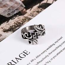 1 chiếc nhẫn nam bằng thép không gỉ cao cấp phong cách Punk Hip-Hop, quà tặng ngày lễ theo phong cách đường phố. - Bạc - Xem 3