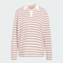 Adidas Originals Women's Striped Long Sleeve Polo Shirt - Pink - View 2