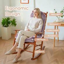 Rocking Chair Cushion Indoor Large Chair Pads Set With Ties Extra Lumbar Pillow Premium Dutch Velvet High Resilience Filler Non-Slip Bottom, Pink - Pink - View 7