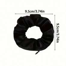 3pcs New Velvet Large Intestine Hair Ring Pleated Fabric Versatile Hair Ring, Fashionable Can Store Small Items Elastic Rubber Band Hairband - View 4
