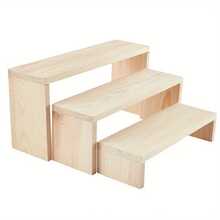 Elevadores rectangulares de madera para exhibición de joyas, elevadores de exhibición de madera, accesorios de escaparate, soporte de exhibición desmontable para manualidades - madera S - Ver 8