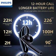 PHILIPS SHM5178 Open-Ear Bluetooth Headset | Suitable For Business Meetings And Driving | Bluetooth Calling With Microphone, Noise Cancellation, Waterproof, Ultra-Lightweight And Portable - 查看 6