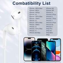 Wired Earphones With Built-In Microphone And Volume Control, Compatible With IPhone 14/13/12/11 Pro Max/Xs/Xr/X/7/8 Plus, Plug And Play Wired Earphones With Lightning Connector, Built-In Microphone And Remote Control, Suitable For IPhone 14/13/12/11/XR/XS/X/8/SE/Pro/Pro Max With All IOS Systems, Noise Cancelling In-Ear Headphones - View 8