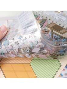 23pcs Scene Sticker Set, Including 12pcs Material Stickers, 8pcs Scene Cards, 2pcs Reference Images And 1pc Tweezers, Suitable For Simulating Model Scenes And Mini Houses, Ideal As Birthday Or New Year Gift - Multicolor - View 9