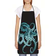 Retro Style Octopus Battle Pose Apron, Printed Pattern, Suitable For Men And Women Cooking And Baking - 1 Octopus - View 10