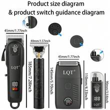 LQT Men's Grooming Kit (4pcs/3pcs/1pc) - Rechargeable Hair Clipper, Beard Trimmer, Nose Hair Trimmer And Electric Shaver, Wireless Multifunctional Grooming Set, USB Charging, With Guide Comb, Ideal For Home Haircut, Beard Styling And Personal Care, Perfect Gift - Black - View 3