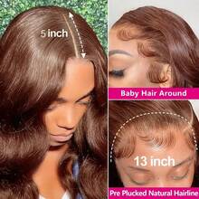 bling hair Perruque Cheveux Humains Body Wave Brun Chocolat 13x4 Lace Frontal 13x6 Lace Front Wig #4 Couleur Soyeux Ondulés Transparent Lace Pre-Plucked Natural Hairline Brazilian Virgin Hair Real Human Hair Wigs 180% Density Glueless Ready To Wear Breathable Cap Long Wavy Hair 18-30 Inch No Shedding Smooth Surface Hair Extension Perruque Femme Naturelle Invisible Lace Frontal Wigs Chocolate Brown Wavy Hair Wig 180% Density Thick Hair Ends Smooth Texture Easy To Install Deep Parting Space Remy Hair Collection Brown Wavy Wig Durable Silk Texture Full Volume Soft Touch Professional Hair Design Wavy Pattern Breathable Elastic Mesh High Quality Swiss Lace Frontal Brun Chocolat Wavy Style - S4 - 查看 9