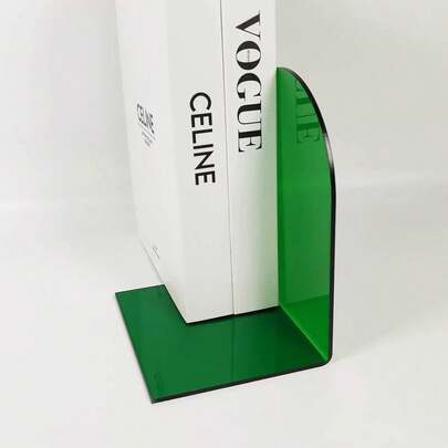 1pc/2pcs Colorful Acrylic Book Stand, Thickened Non-Slip Transparent L-Shaped Desktop Magazine/Book Holder, Adjustable And Space-Saving Design Suitable For Home, Office, School, Back To School Season