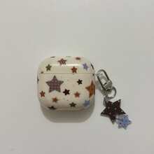 INS Korean Style Splatter Paint Plaid Star Earphone Case Compatible With AirPods 4, Pro 3, New Pro 2, 3, Cute Protective Cover Compatible With Apple 2 - Apricot - View 11