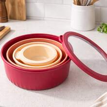 4-Piece Mixing Bowls With Airtight Lids, Nesting Salad Bowl Set For Kitchen Prep, Baking, Cooking & Food Storage, Space-Saving Design - View 10