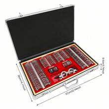 Aohuada 266-Piece Trial Lens Set For Optometry - Professional Refraction Kit Includes Trial Frame, Comprehensive Lens Range For Testing Myopia, Hyperopia, Astigmatism, Durable & Protective Case - Silver, Red - View 2