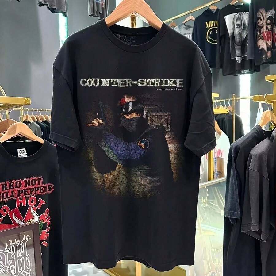 2026 Men And Women COUNTERSTRIKE 1.6 1999 PROMO VINTAGE BLACK T-SHIRT For Men Women S-3XL - màu đen - Xem 1