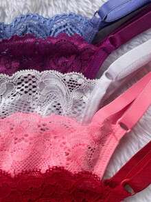 Set Of 5 Lace Thong Panties With Adjustable Straps. - Multicolor - View 5