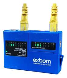 Testador De Cabo De Rede Mini Rj45 Cat5e Cat6 Rj11 Lan Telefonia Compacto - Azul - Visão 1