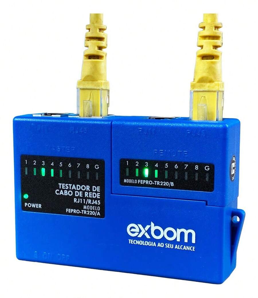 Testador De Cabo De Rede Mini Rj45 Cat5e Cat6 Rj11 Lan Telefonia Compacto - Azul - Visão 1