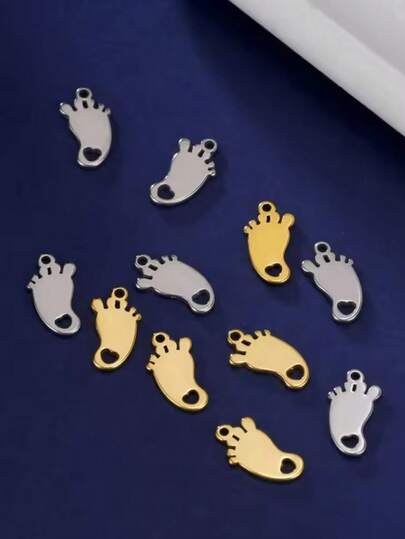 AMAXER 5件套不锈钢爪印吊坠，时尚可爱，可DIY项链、耳环、手链等饰品，送朋友的礼物