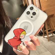 Funda magnética acrílica transparente para parejas, compatible con múltiples modelos de teléfono - Caperucita y Lobo1 - Ver 3