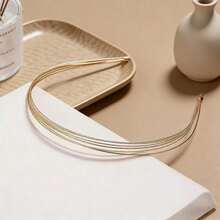 简约时尚金属细发箍，适合日常佩戴 - 金色 - 查看 6