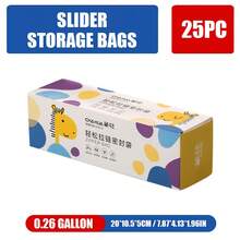 60pcs/50Pcs/45Pcs/25Pcs/15Pcs Assorted Sizes Ziplock Food Storage Bags In Dispenser Box, Leakproof Reusable Seal Bags With Cute Cartoon Prints, Easy-Tear Clear Plastic Food Bags For Snacks Fruits Vegetables Meal Prep Travel Organization - 黃色 - 查看 10