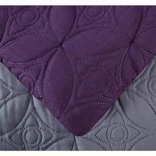Edredón acolchadoChezmoi Collection - Upland - Juego de edredón Acolchado de 7 Piezas con diseño de Patchwork - Queen Morado//Gris - Morado/Negro/Gris - Ver 5
