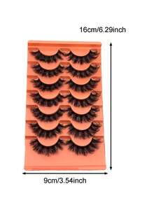 7对高仿真貂毛假睫毛 - 黑色 - 查看 2