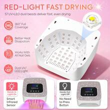 SUN S50 UV LED Nail Dryer Rechargeable 57 LED Lamp Beads Nail Lamp Professional Curing Of All Gel Nail Polish Curing Lamp Tools - White - View 4