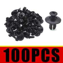 Uds 8mm remaches de plástico sujetadores tornillo guardabarros de parachoques de coche remache negro Clips de sujeción de coche para - 100 piezas - Ver 1